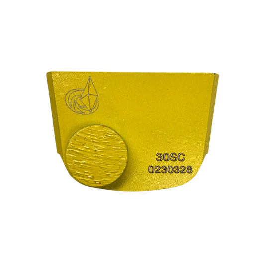 Lavina Diamond Quick Change Yellow Trapezoid Single Button - Grit 30 - Soft Concrete