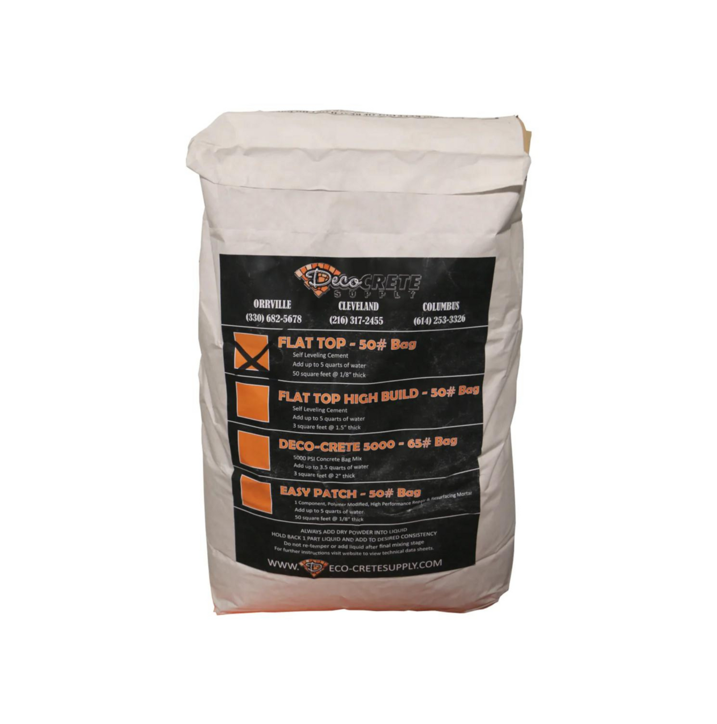 Deco-CRETE Flat Top - Cementitious Bag Mix